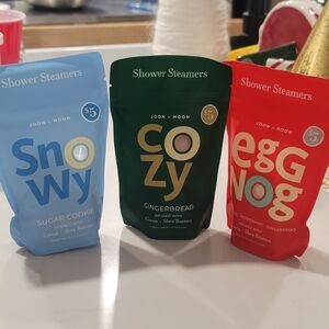 NEW JOON X MOON Set of 3 packs shower Steamers, Sugar Cookie,Gingerbread, Eggnog